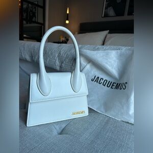 White Mini hand Bag purse with Gold Detail + strap included - worn 3 times!